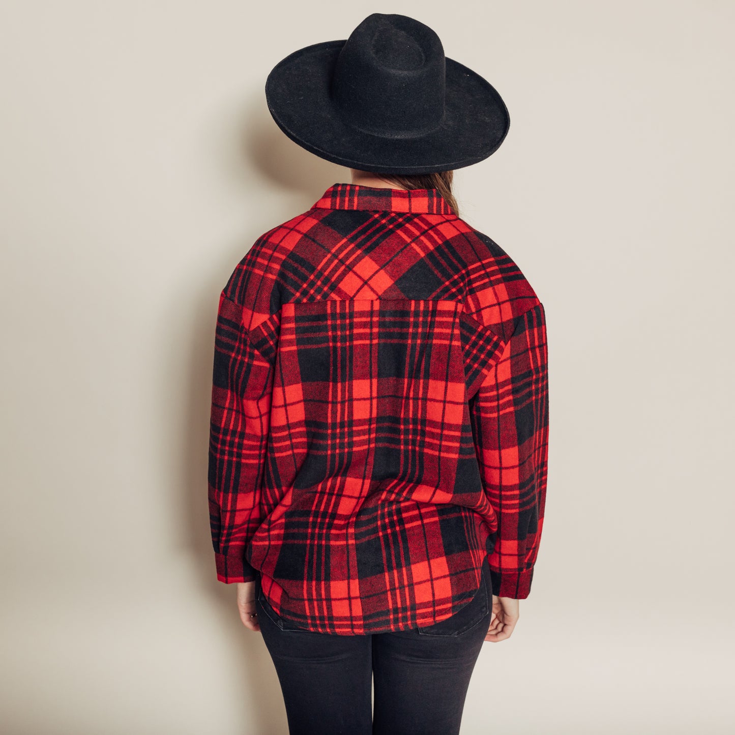 Pam Flannel Jacket || Red