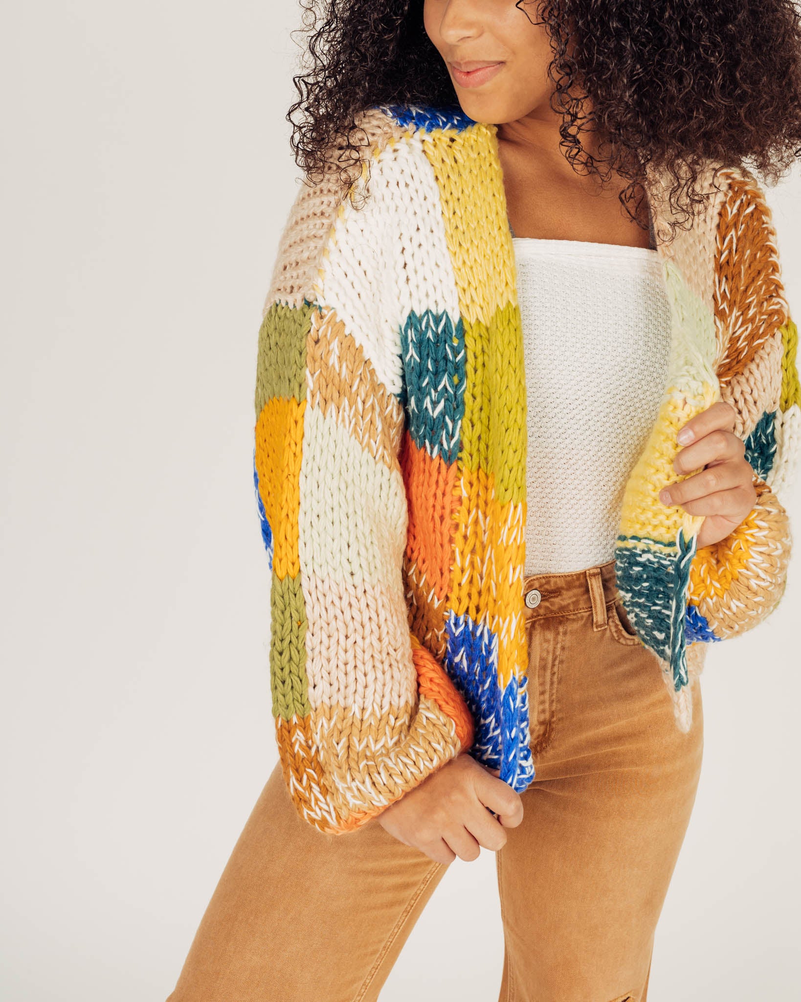 Colorblock on sale cardigan sweater