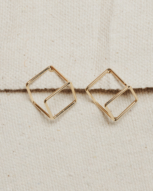 Wire Cube Earrings