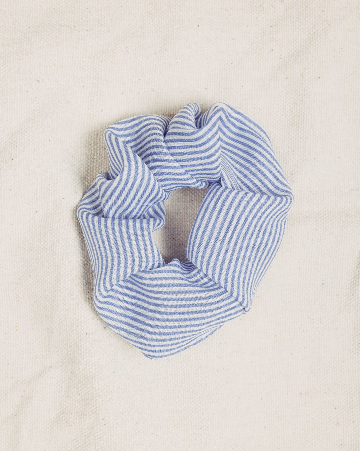 Blue and White Striped Scrunchie