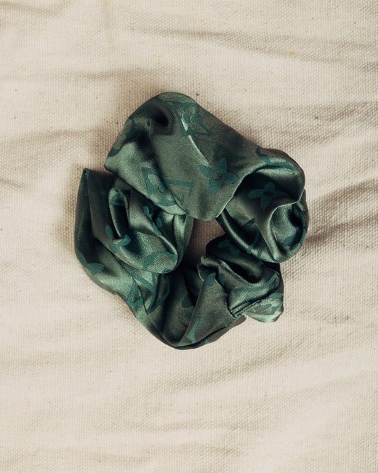 Olive Silk Scrunchie