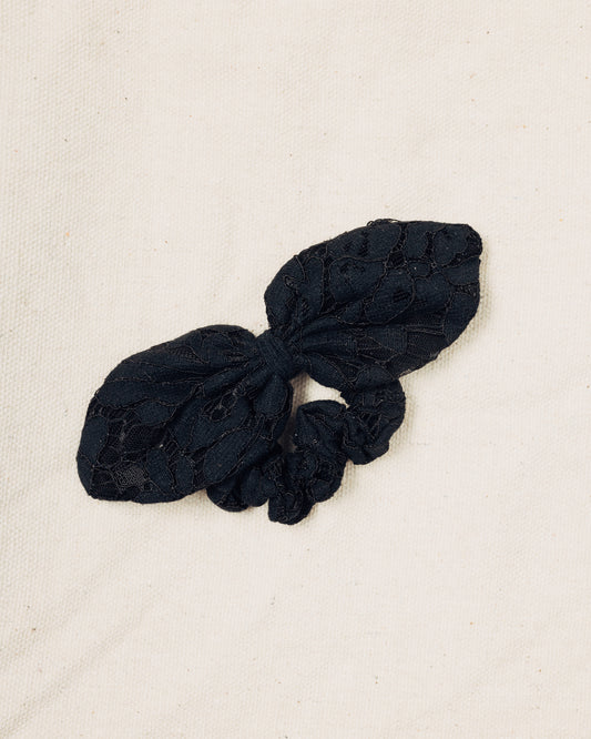 Black Lace Bow Scrunchie
