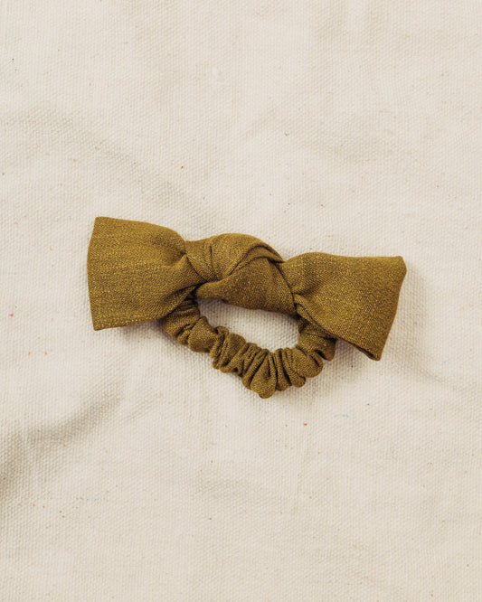 Olive Bow Scrunchie
