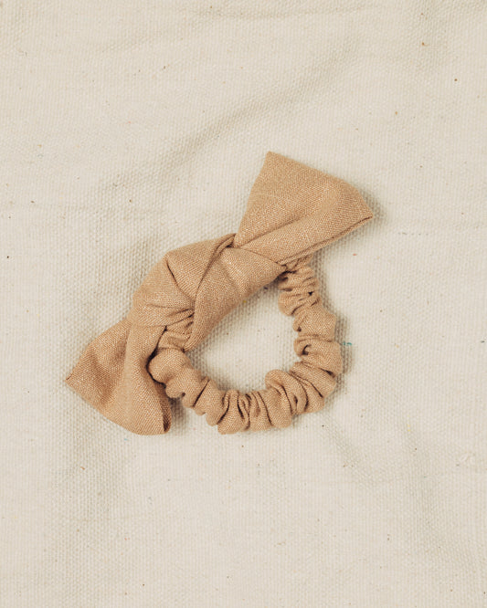 Tan Bow Scrunchie