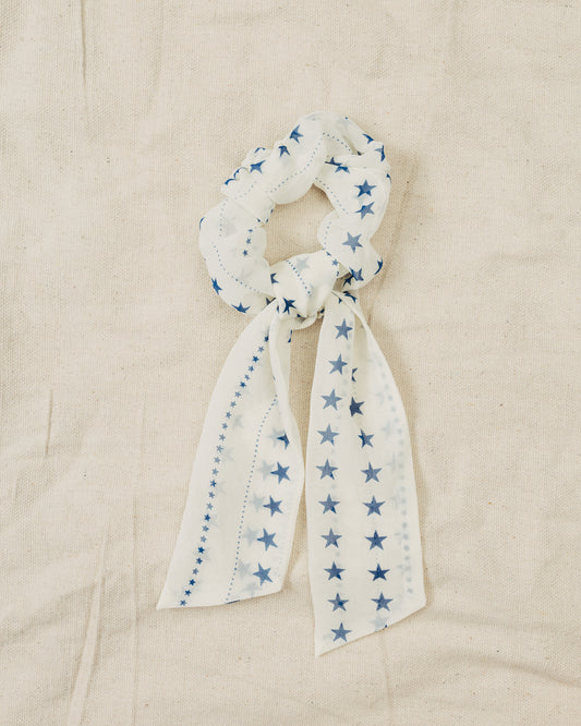 Blue Star Bow Scrunchie